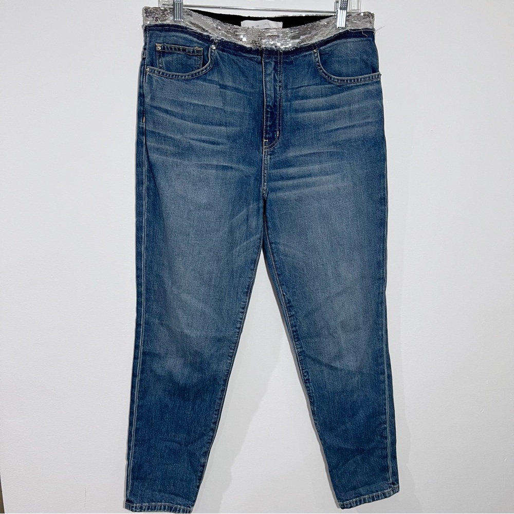 IRO Jeans Jones Sequin Waist Cropped‎ Jeans Size 30 Minimalist Night Out Casual